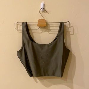 ReVamped Cropped Tank in Camel green, size XS